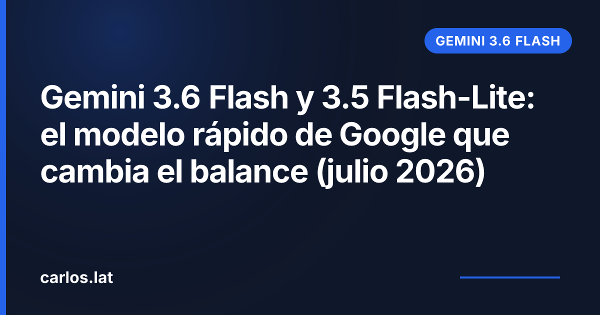 Gemini 3.6 Flash y 3.5 Flash-Lite: el modelo rápido de Google que cambia el balance (julio 2026)