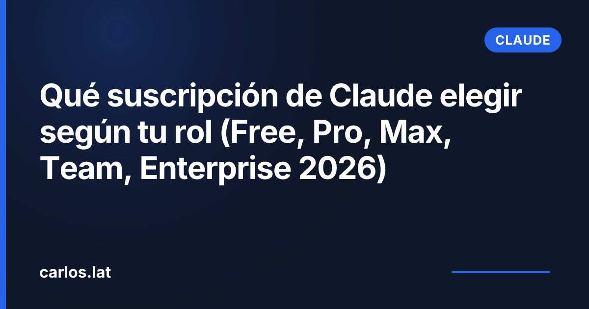 Qué suscripción de Claude elegir según tu rol (Free, Pro, Max, Team, Enterprise 2026)