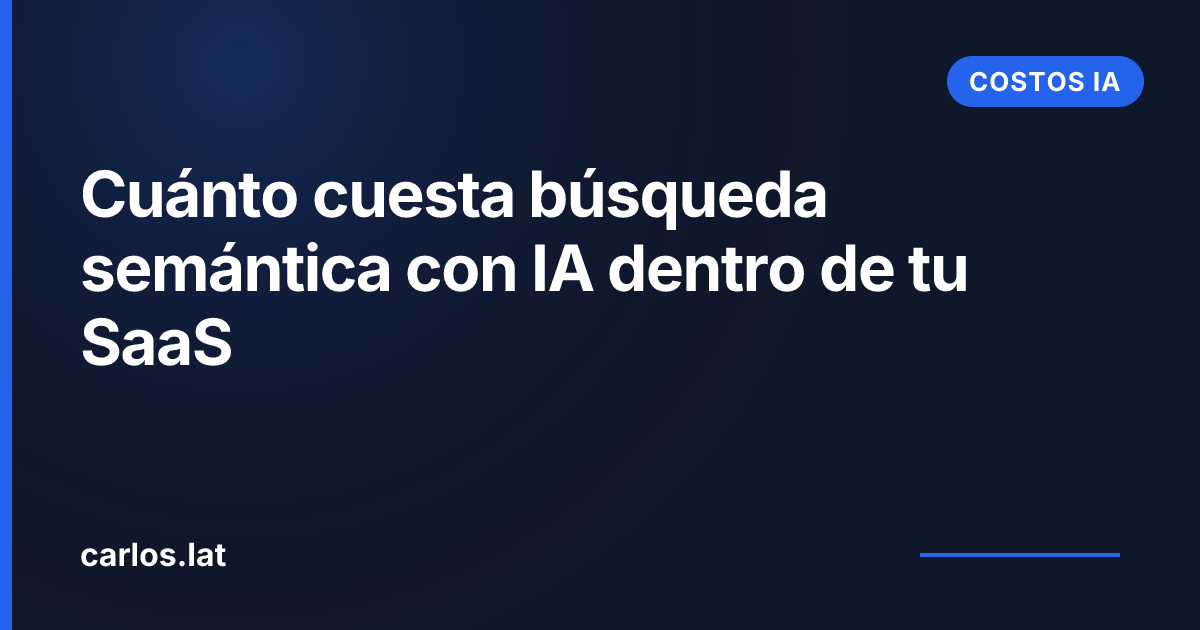 Cuánto cuesta búsqueda semántica con IA dentro de tu SaaS en 2026 · Guía LATAM