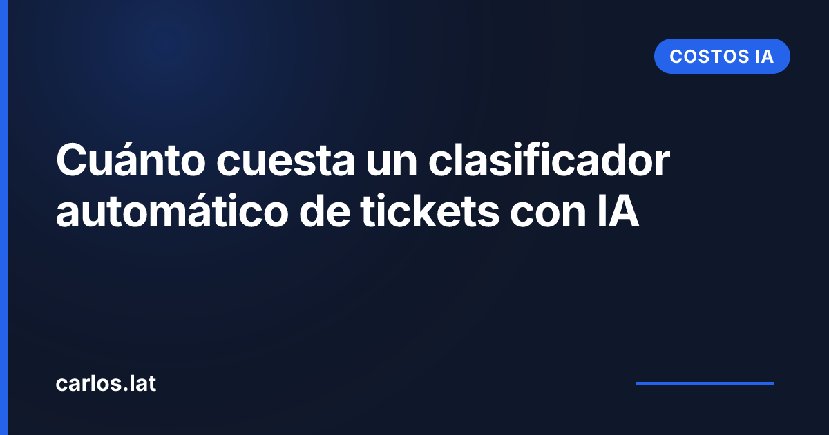 Cuánto cuesta un clasificador automático de tickets con IA en 2026 · Guía LATAM