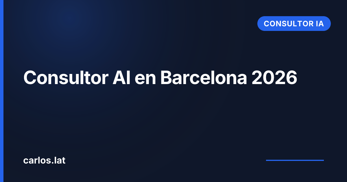 Cuánto cuesta un consultor AI en Barcelona en 2026