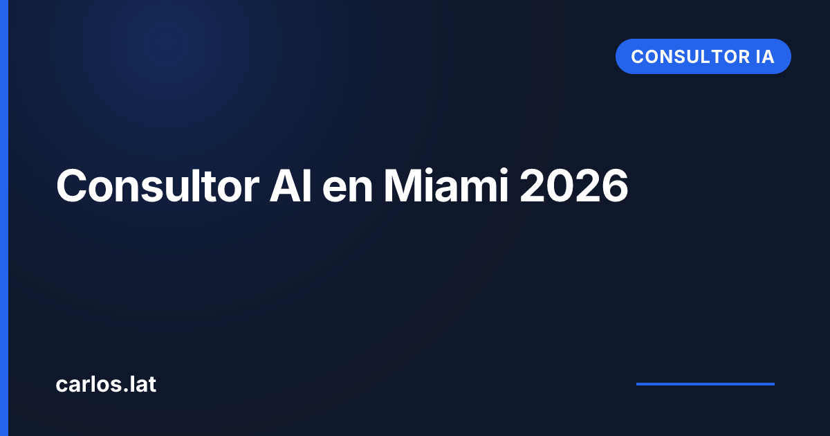 Cuánto cuesta un consultor AI en Miami en 2026